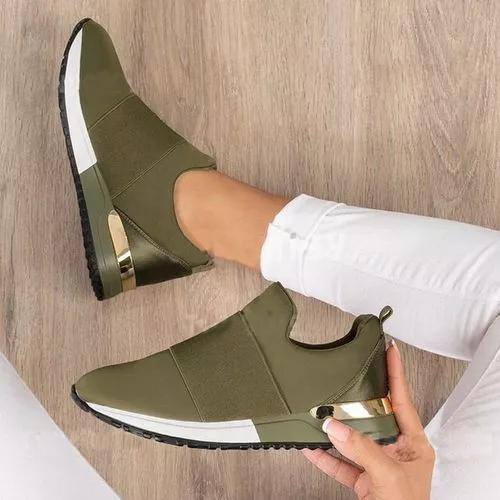 Amozae New Fashion Women Casual Shoes Mesh Breathable Comfortable Female Sneakers Summer Solid Color Slip On Ladies Walking Shoes