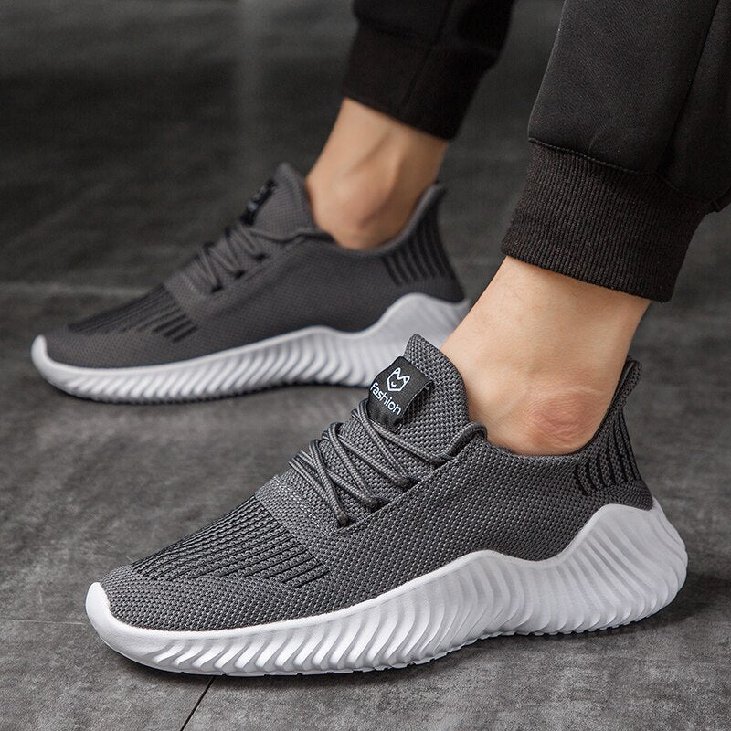 Amozae Men's Mesh Breathable Running Shoes Gym Sneakers Outdoor Comfortable Fitness Trainer Sport Lightweight Walking Jogging Shoes