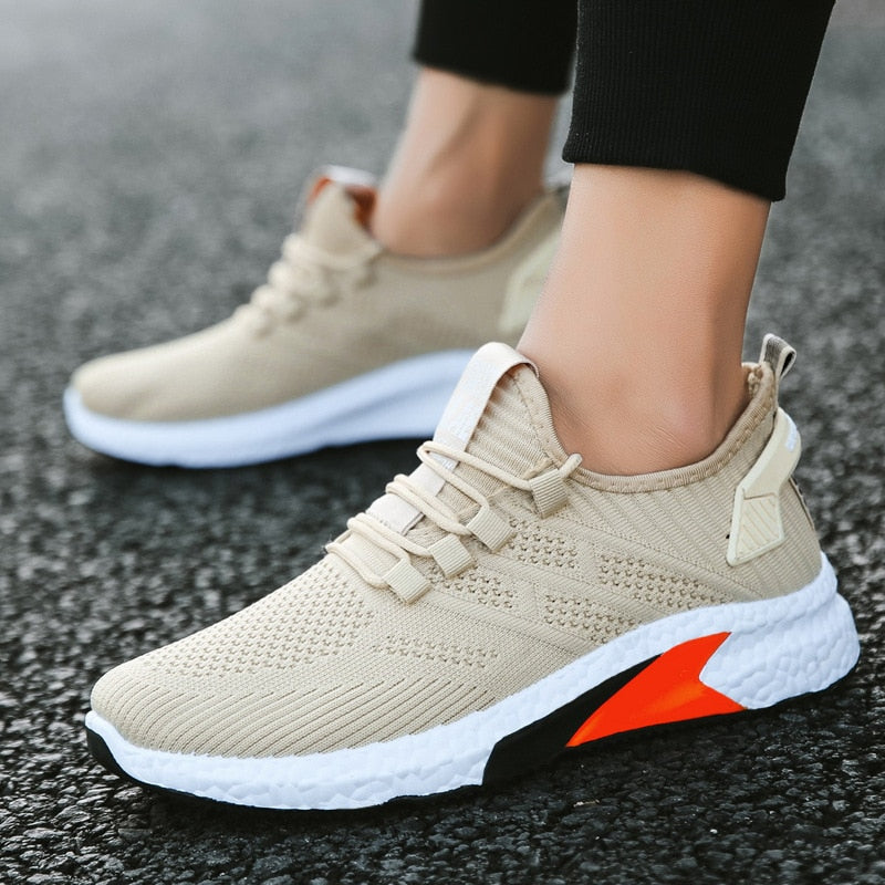 Amozae Men's Mesh Breathable Running Shoes Gym Sneakers Outdoor Comfortable Fitness Trainer Sport Lightweight Walking Jogging Shoes