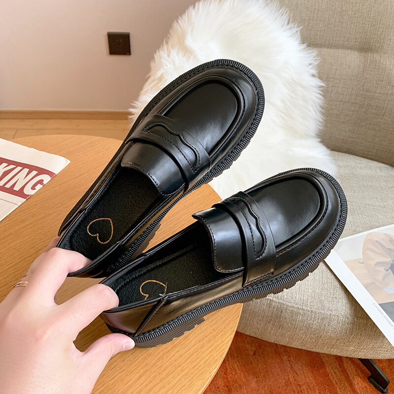 flowersverse - Women Flat Loafers Shoes Japanese Style Vintage Shoes Metal Decoration Platform Mary Jane Shoes sapatos femininos Lolita Shoes