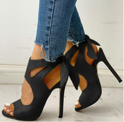 Amozae 2022 New Women Summer Thin High Heels Embroidered Peep Toe Gladiator Pumps Office Sandals Party Shoes