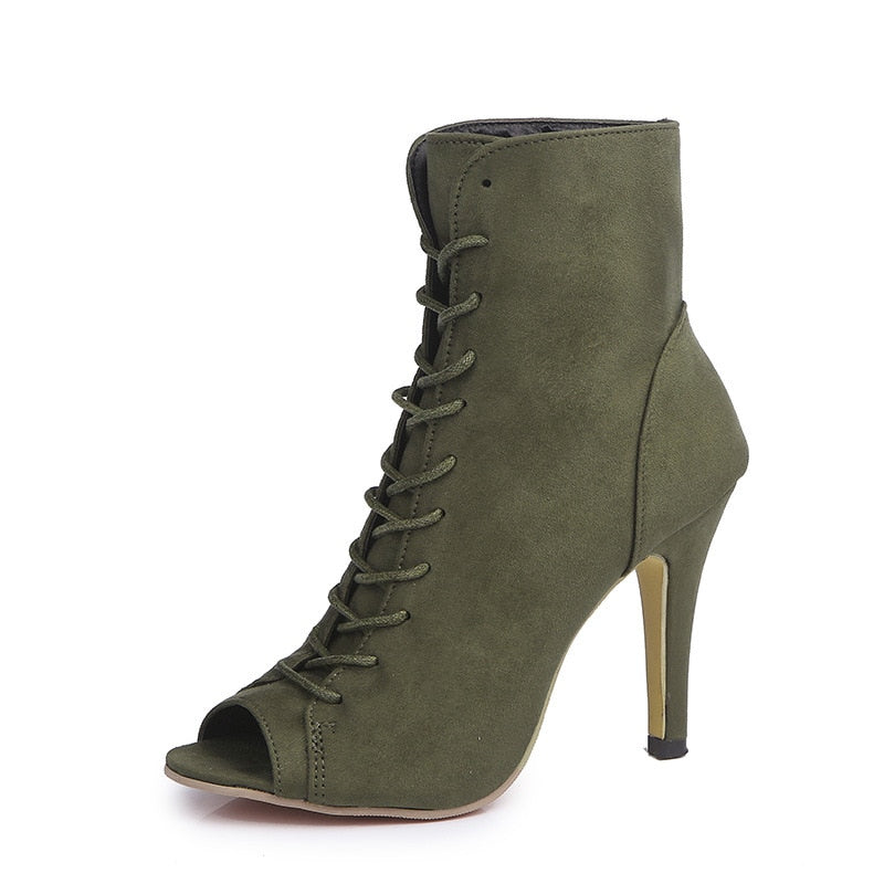 Amozae New Women Boots High Heels Gladiator Heels Summer Ladies Shoes Female Fashion Open Toe Sandals Party Wedding Stiletto