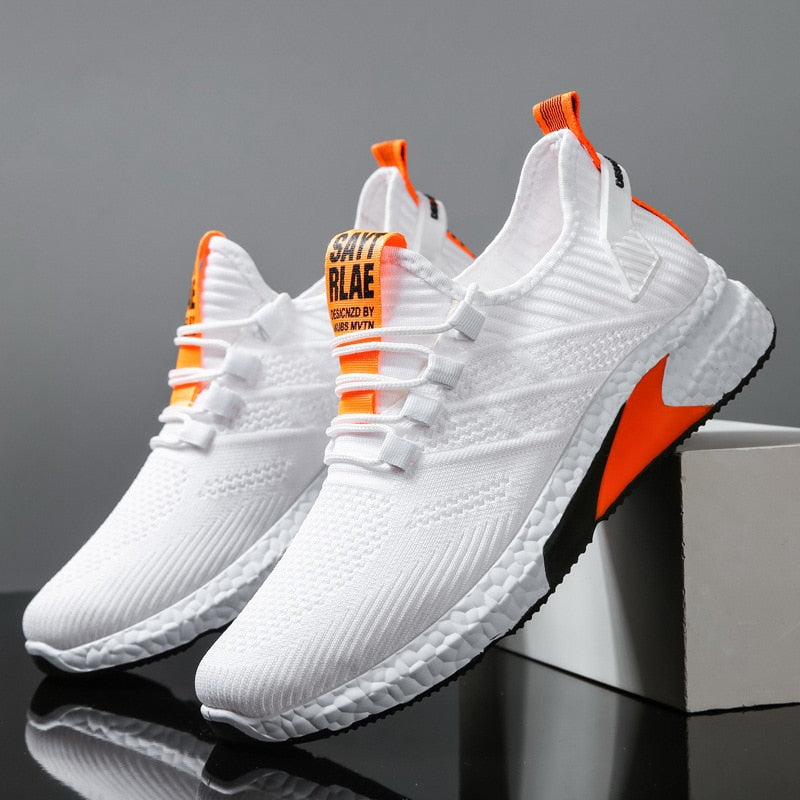 Amozae Men's Mesh Breathable Running Shoes Gym Sneakers Outdoor Comfortable Fitness Trainer Sport Lightweight Walking Jogging Shoes