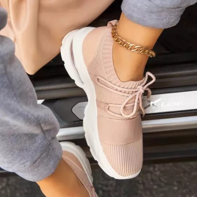 Amozae Summer Hot Lady Shoes Women Sneakers Leopard Mesh Breath Women Running Female Shoes Outdoor Flat Platform Zapatos Mujer