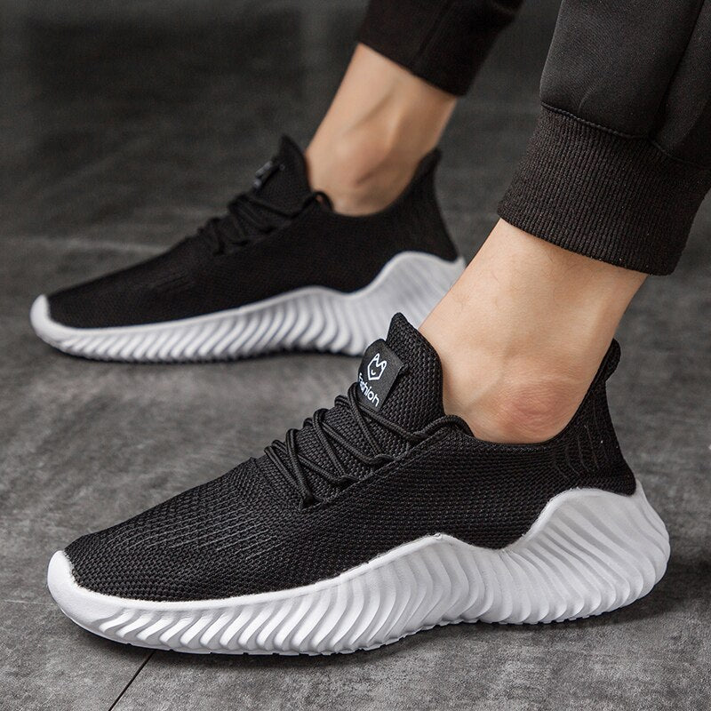 Amozae Men's Mesh Breathable Running Shoes Gym Sneakers Outdoor Comfortable Fitness Trainer Sport Lightweight Walking Jogging Shoes