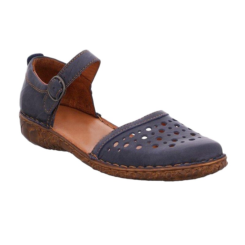 flowersverse New Women Round Toe Hollow-out Sandals Comfortable Soft Hook Loop Mary Jane Flat Sandal Breathable Non-slip For Summer