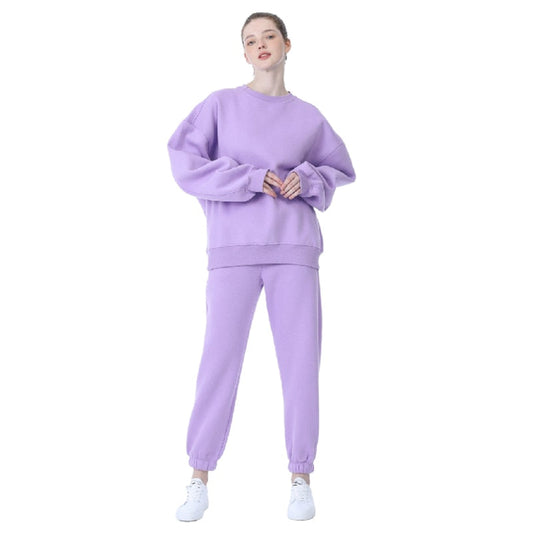 flowersverse New Winter Women's Tracksuit Hoodies Pants Suit Oversized Casual Fleece Two Piece Set Sports Sweatshirts Pullover Outfits