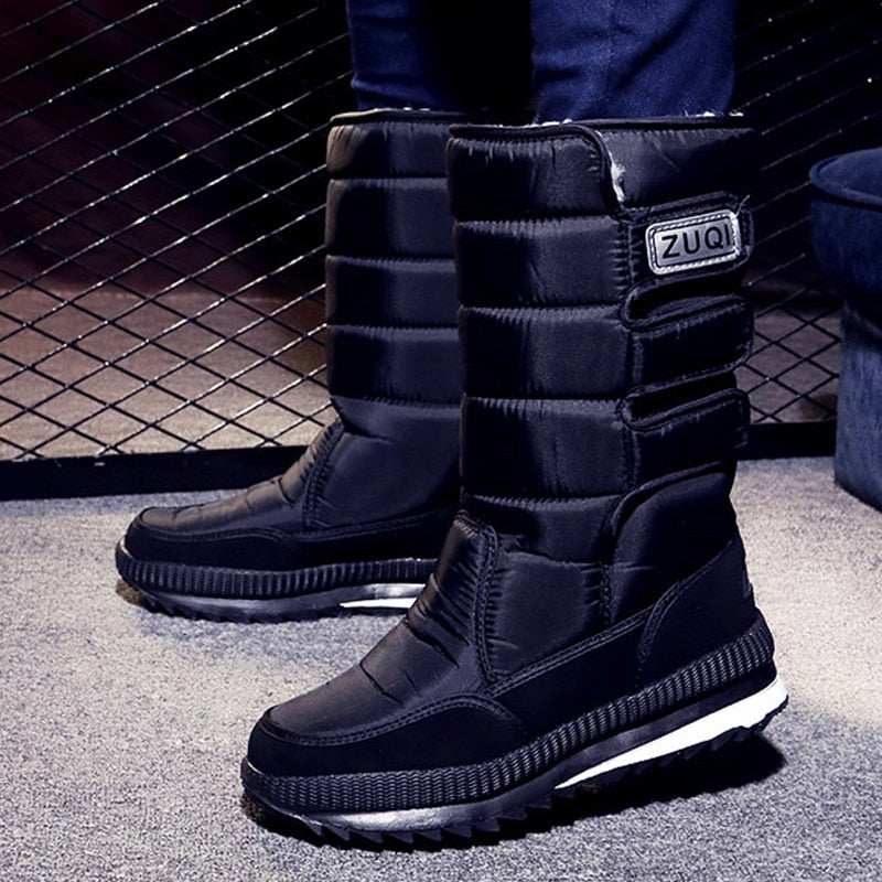 flowersverse Men Boots Platform Woman Snow Boots For Men Thick Plush Waterproof Slip-Resistant Winter Keep Warm Shoes Plus Size 34 - 47