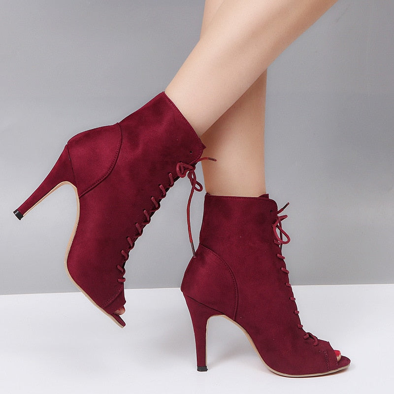 Amozae New Women Boots High Heels Gladiator Heels Summer Ladies Shoes Female Fashion Open Toe Sandals Party Wedding Stiletto