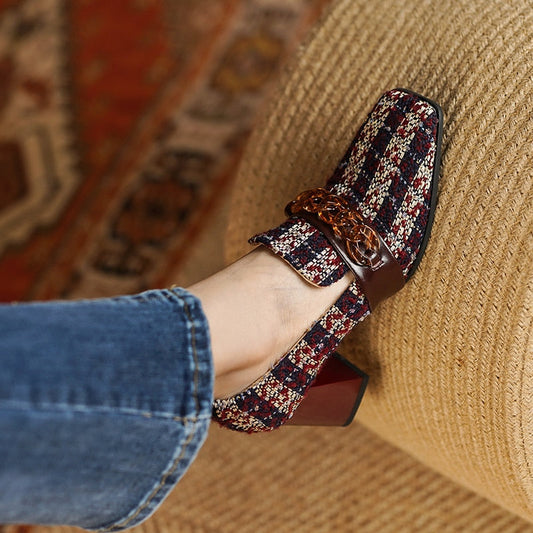 Amozae 2023 New Spring/Autumn Women Shoes LEISURE Women Pumps Square Toe High Heels Shoes Women Women Shoes High Heel Zapatos De Mujer