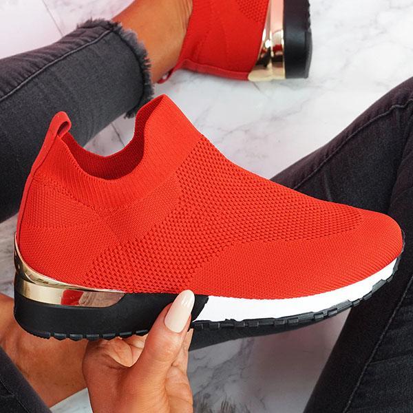 Amozae New Fashion Women Casual Shoes Mesh Breathable Comfortable Female Sneakers Summer Solid Color Slip On Ladies Walking Shoes