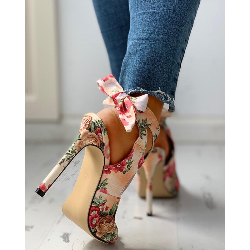 Amozae 2022 New Women Summer Thin High Heels Embroidered Peep Toe Gladiator Pumps Office Sandals Party Shoes