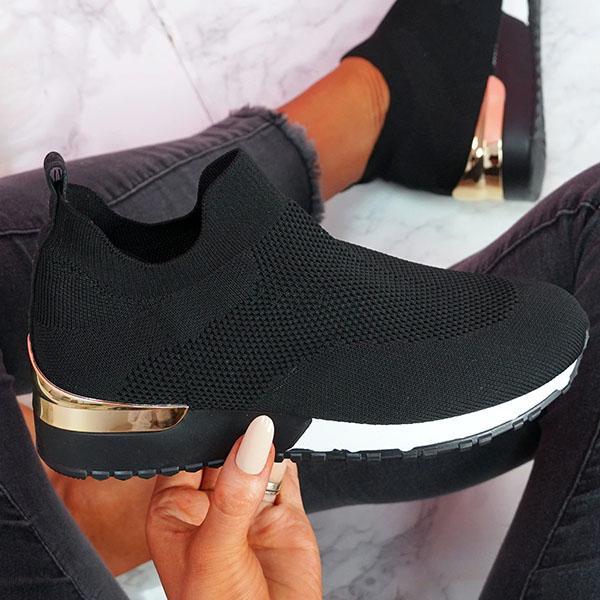 Amozae New Fashion Women Casual Shoes Mesh Breathable Comfortable Female Sneakers Summer Solid Color Slip On Ladies Walking Shoes