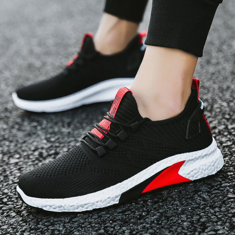 Amozae Men's Mesh Breathable Running Shoes Gym Sneakers Outdoor Comfortable Fitness Trainer Sport Lightweight Walking Jogging Shoes