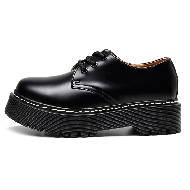 Amozae Black Platform Flats Shoes Women 2022 New Spring Lace Up Pumps Female Footwear Designer Heels Woman Sneakers Party Shoes Ladies
