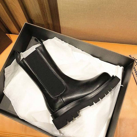 Christmas Gift Women Chunky Heel Ankle Boots Woman Shoes Autumn Brand Designer Chelsea Boots Female Platform Boots Lasdies Fashion