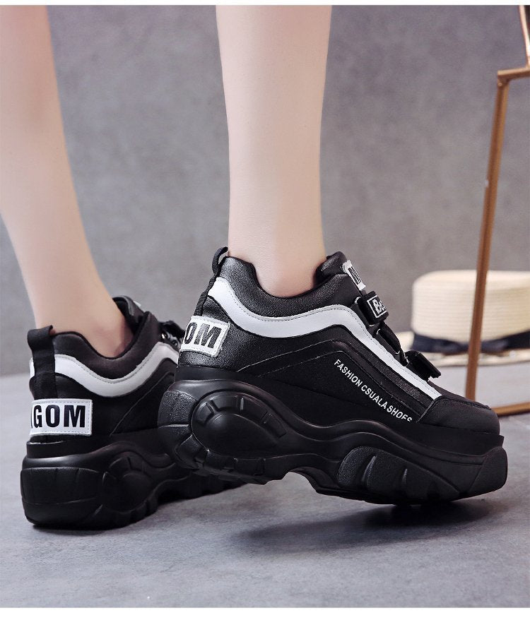 Amozae Sneaker Women Buckle Woman Muffin Breathable Women Causal Shoes Platform Spring Autumn Fashion Thick Bottom Sneakers