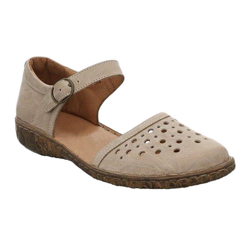 flowersverse New Women Round Toe Hollow-out Sandals Comfortable Soft Hook Loop Mary Jane Flat Sandal Breathable Non-slip For Summer