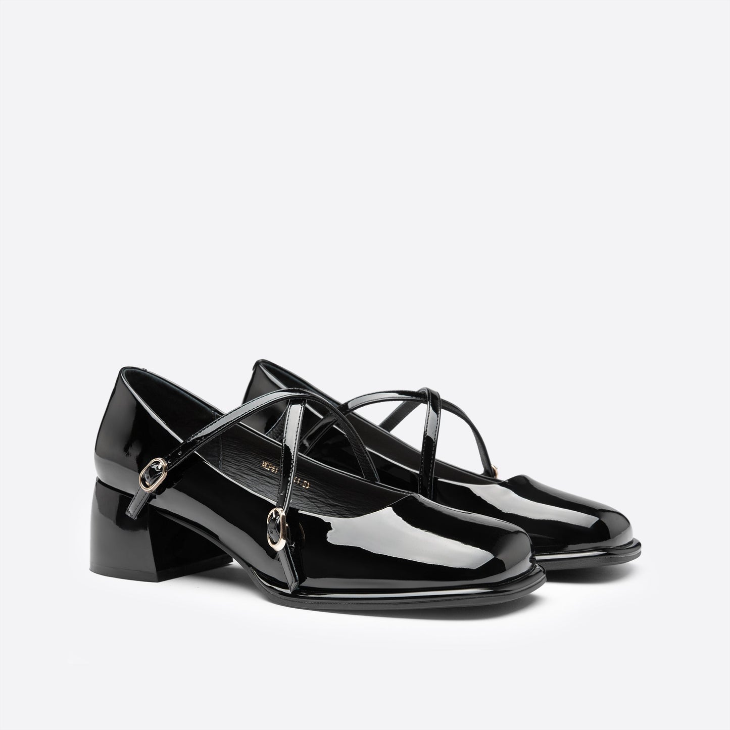 flowersverse - Women Vintage Pin Buckle Square Toe Mary Janes