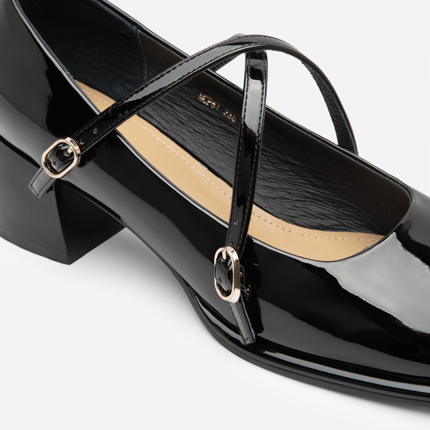 flowersverse - Women Vintage Pin Buckle Square Toe Mary Janes