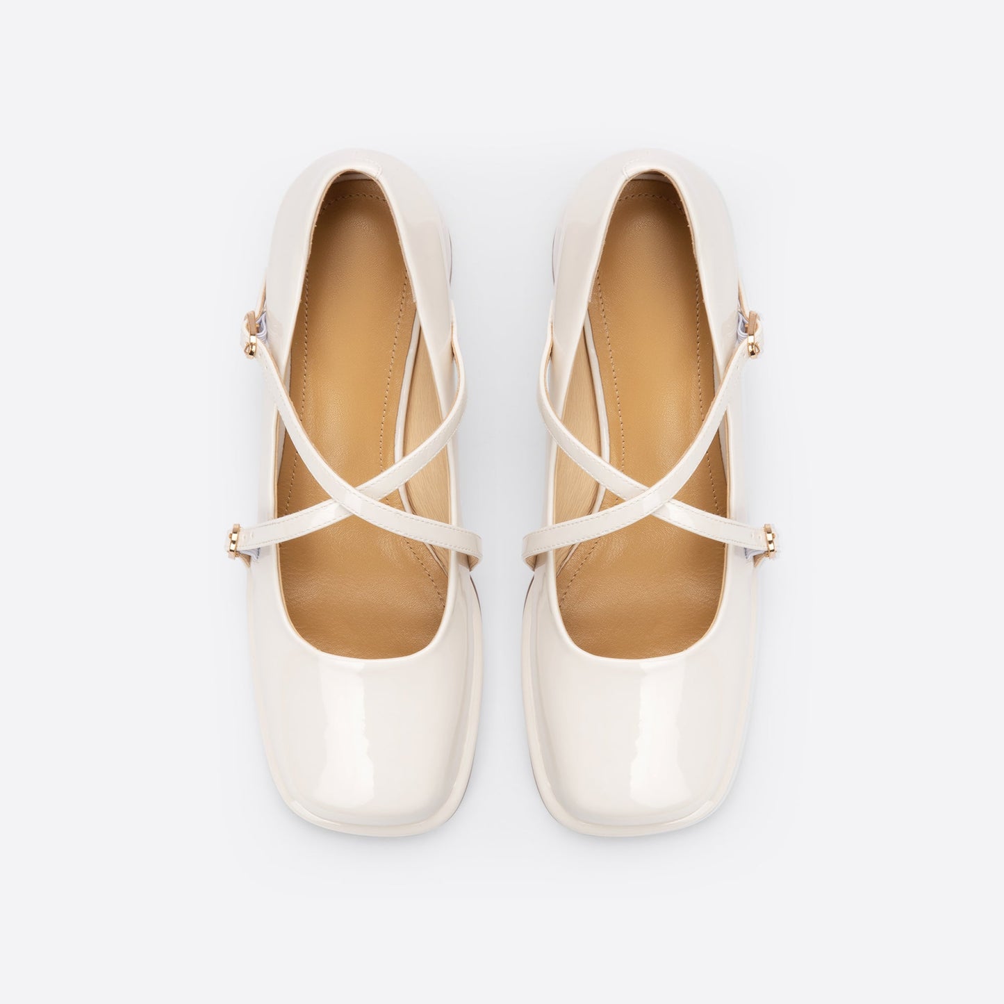 flowersverse - Women Vintage Pin Buckle Square Toe Mary Janes