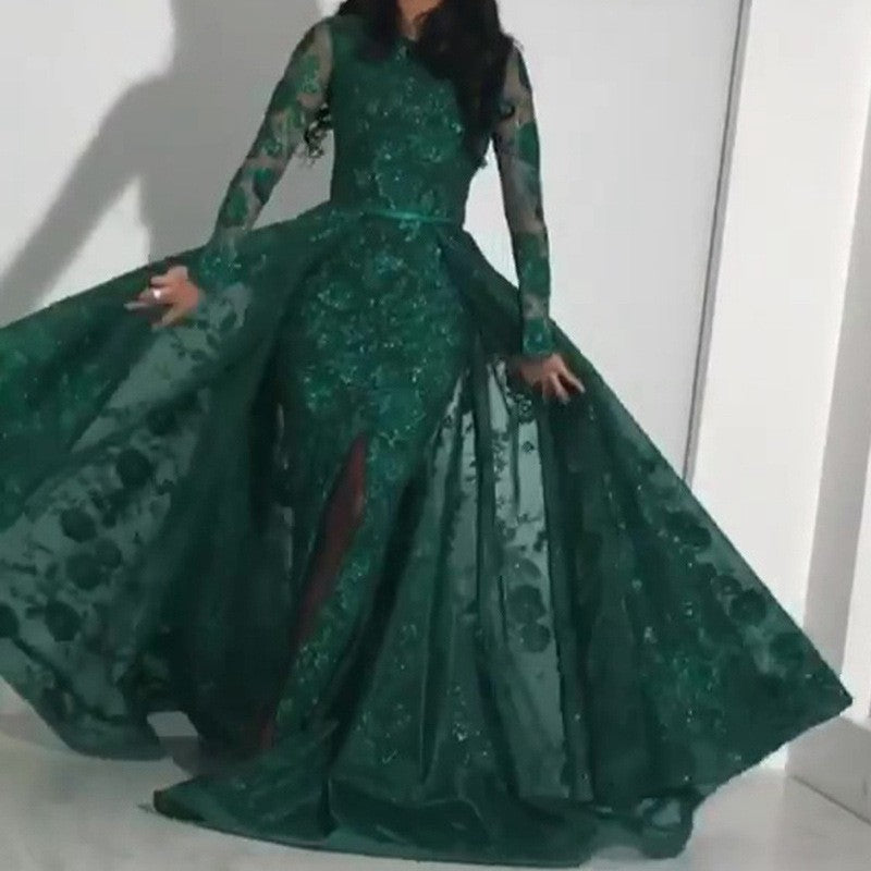 spring New Popular trade women's clothing independent station sprinkling gold embroidery sexy hip-wrapped pendulum dress dress women