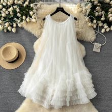 flowersverse Casual Sleeveless Round Neck Dress