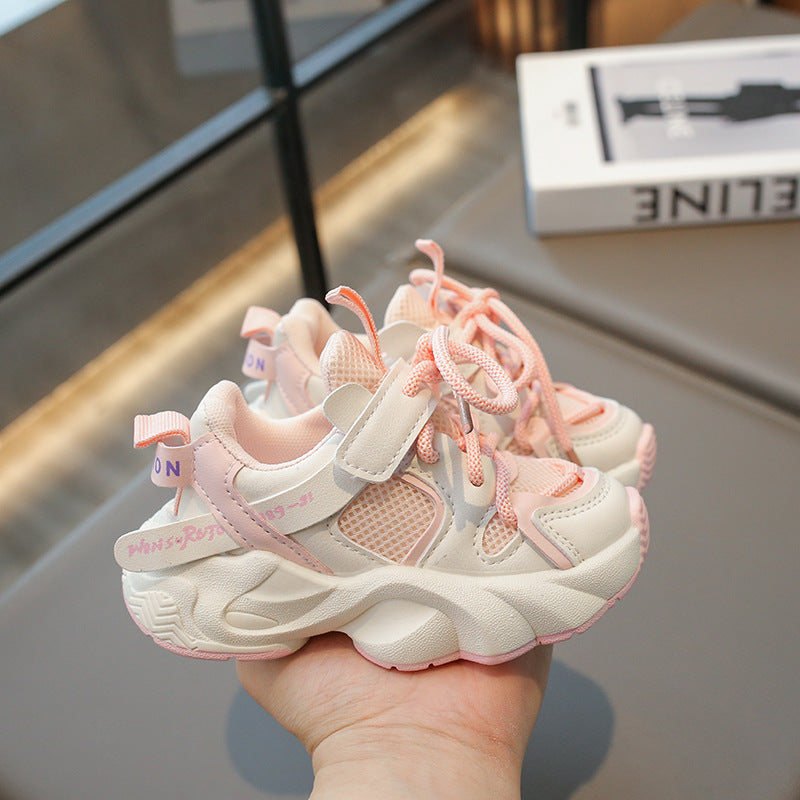 flowersverse Children's Shoes Spring New Children Sneaker Mesh Breathable Baby Toddler Running Shoes Boys and Girls Dad Shoes