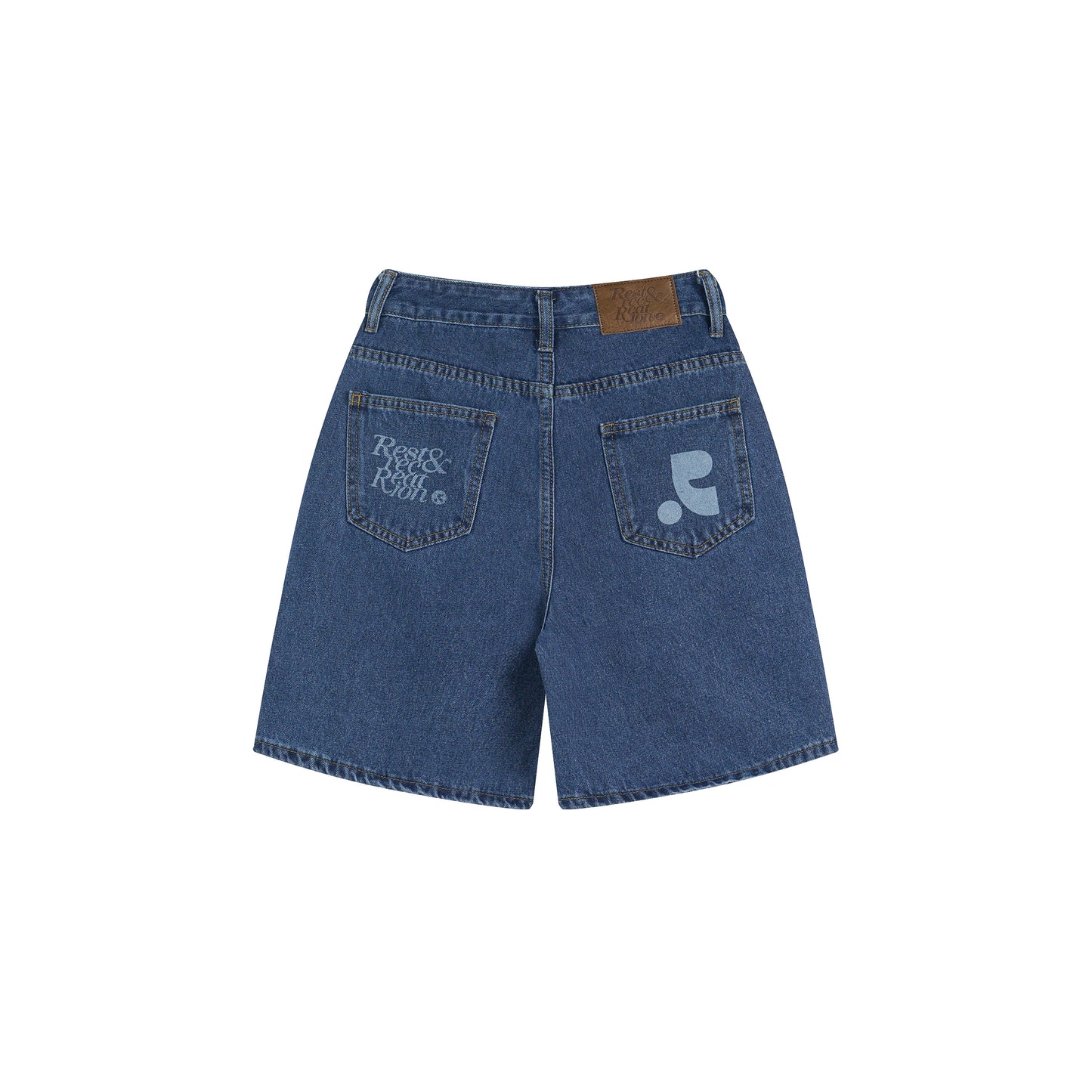 flowersverse South Korea Niche Restandcreation Loose Leisure Slimming RR Printed Denim Shorts Cropped Pants for Women