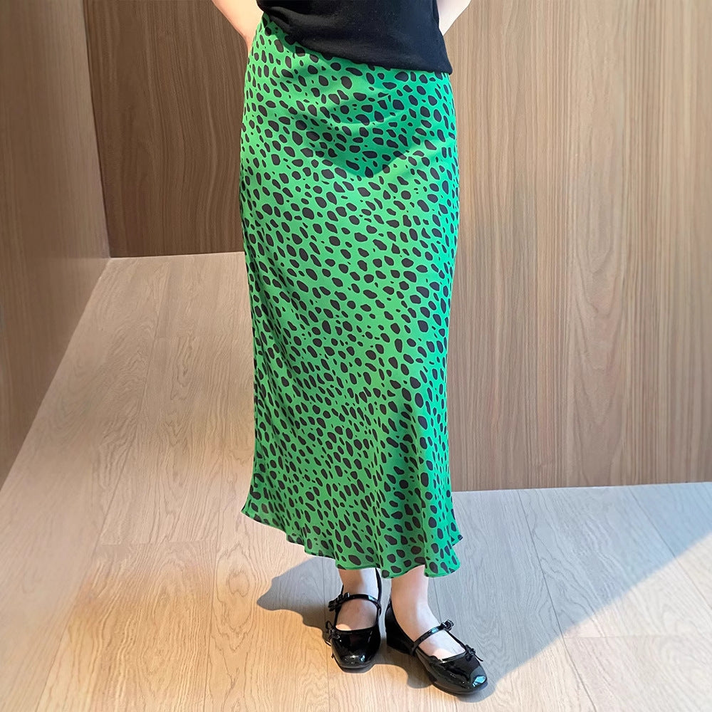 Siyuan, design temperament polka dot fishtail skirt women's summer new high-waisted slim dress 7858