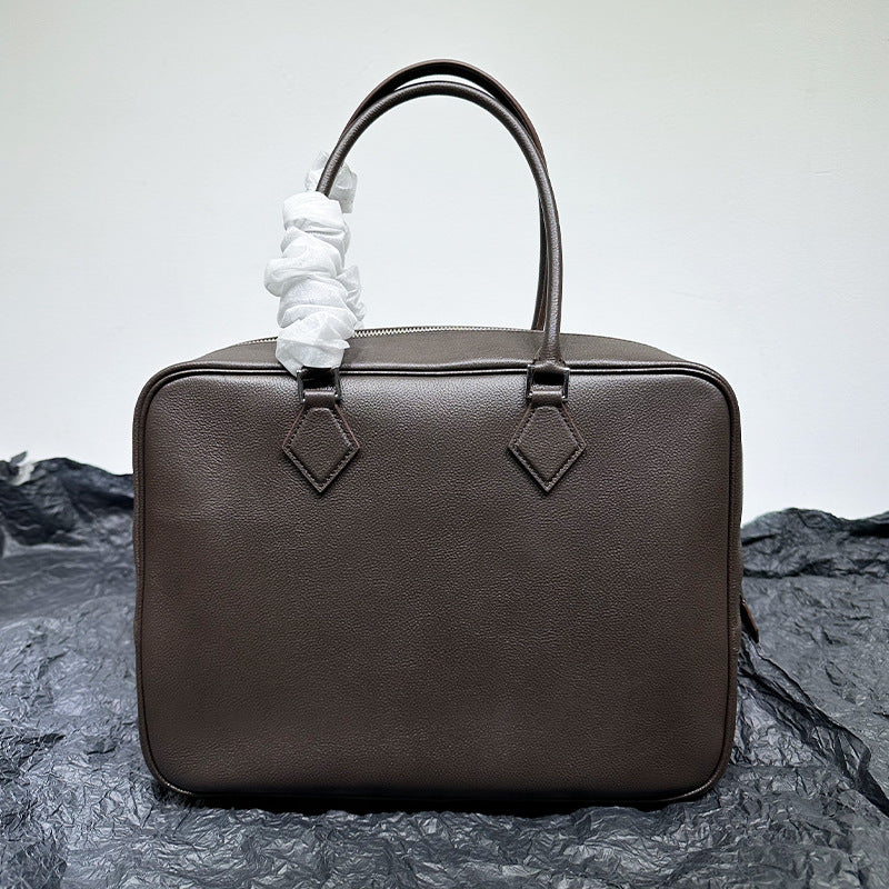 FLOWERSVERSE High-End Quality New First Layer Cowhide FINSBURY Leather Feather Bag Versatile Retro Handbag Women's Small Square Bag