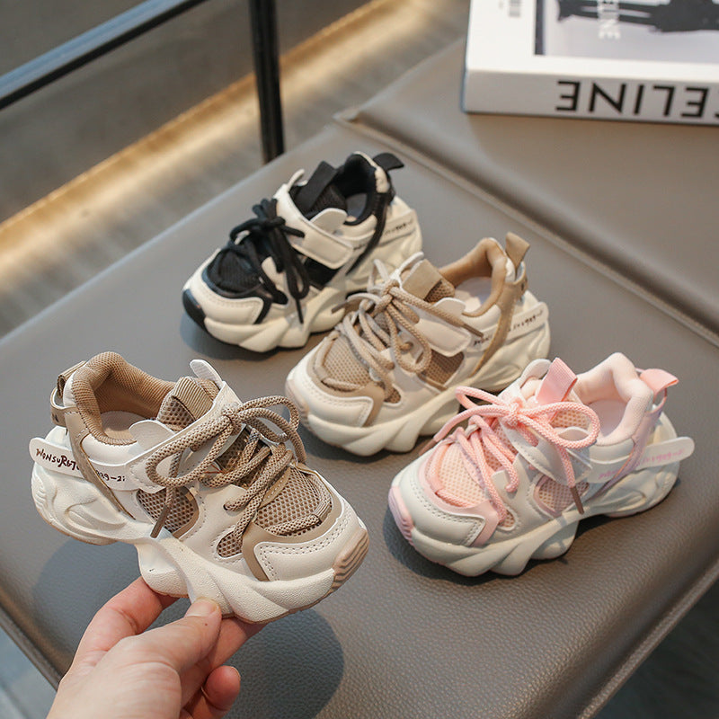 flowersverse Children's Shoes Spring New Children Sneaker Mesh Breathable Baby Toddler Running Shoes Boys and Girls Dad Shoes