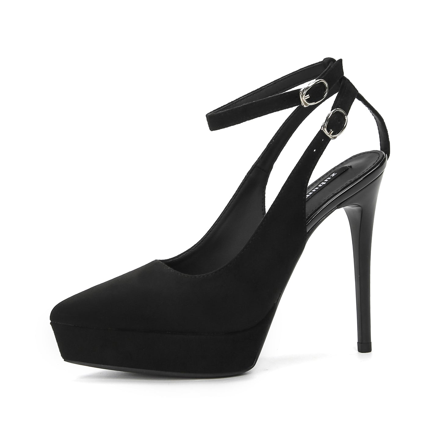 2025 1233-1 one-word bag head sandals pointed thin heels high heels waterproof table super high heels satin single shoes are not tired