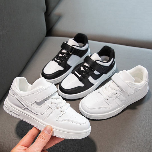 flowersverse Children's 61 White Shoes New Boy's Sneakers Soft Bottom Fashion Medium and Large Children's Single-Layer Shoes Elementary School Casual Shoes