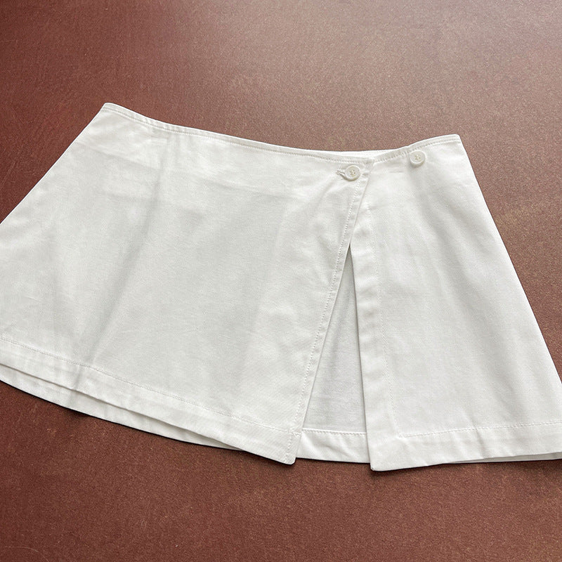 2025 spring new white two-piece fart curtain + casual pants, Korean generation high-end wide-leg trousers 2511