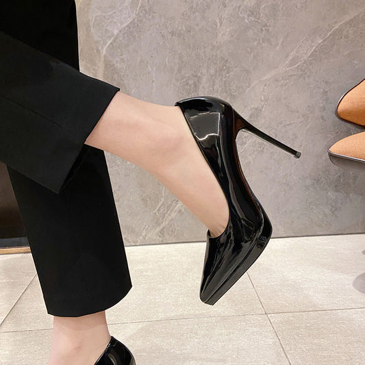 2025 1088A cheongsam model catwalk high heels women's pointed waterproof table 10.5CM thin heel shallow mouth temperament women's single shoes