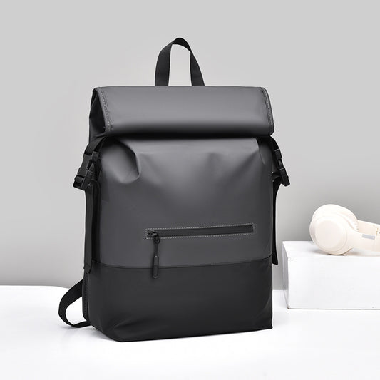 2025 men's backpack, business travel, high-end sense, large-capacity backpack, fashionable commuter roll-up design, backpack