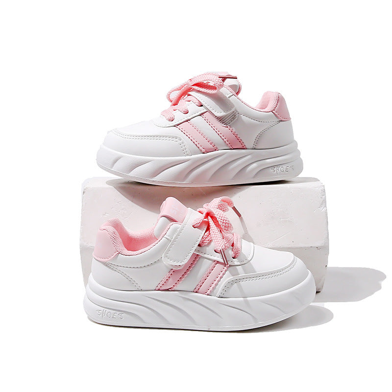 flowersverse Girls' Shoes Spring and Autumn New Children Sports Dad Shoes Soft Bottom Girls Medium and Big Children Light Running Shoes Non-Slip