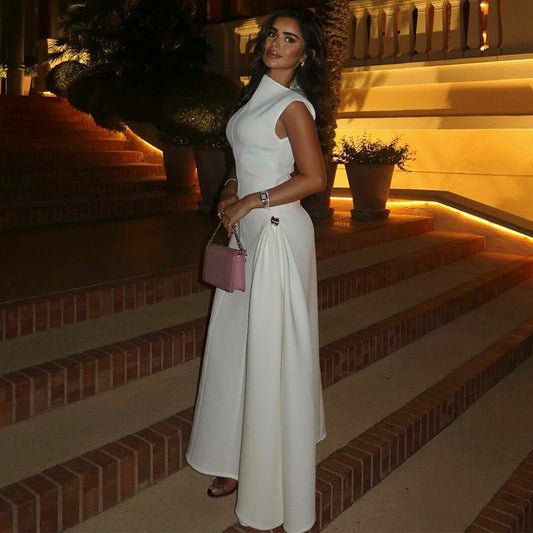 FLOWERSVERSE popular autumn and winter women's clothing 2025 style New new fashion temperament dress slim sleeveless A-shaped long dress