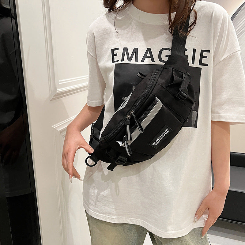 FLOWERSVERSE New Chest Bag Men's Japanese Harajuku Tooling Style Sports Messenger Bag Fashion Brand Large Capacity Versatile Student Riding Waist Bag