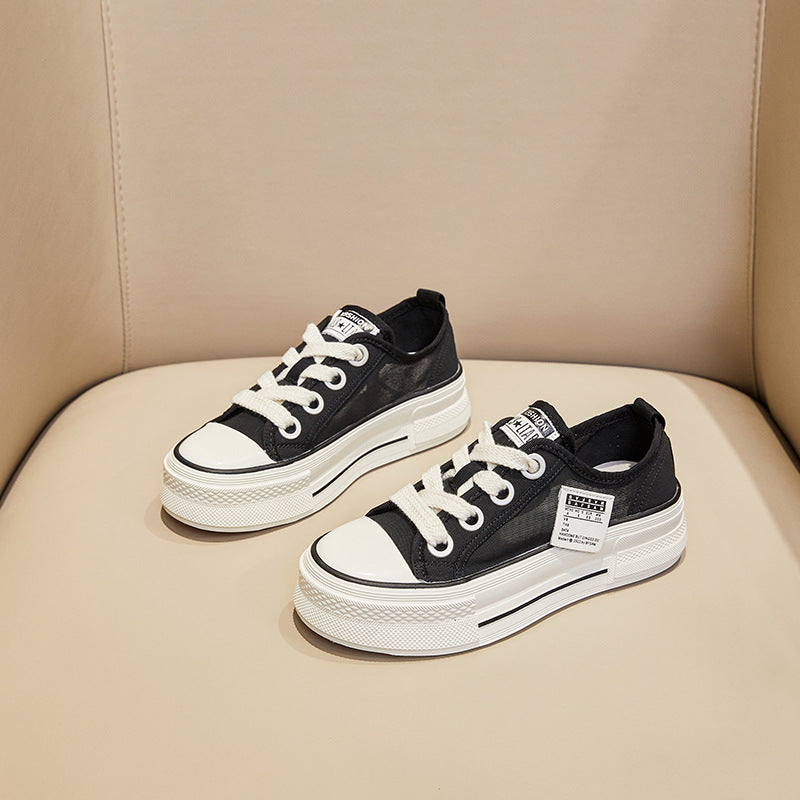 2025 Little white shoes women's new versatile spring and summer popular casual one-pedal board shoes breathable flat-soled single shoes