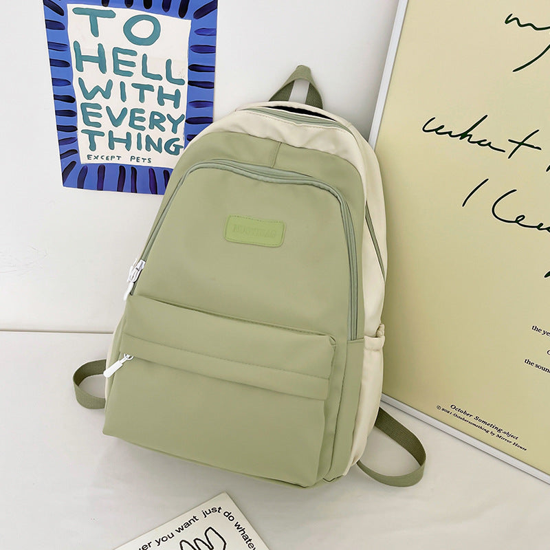 Backpack for Women New Korean Original Harajuku Contrast Color Student Schoolbag Sweet Large Capacity Versatile Backpack for Men