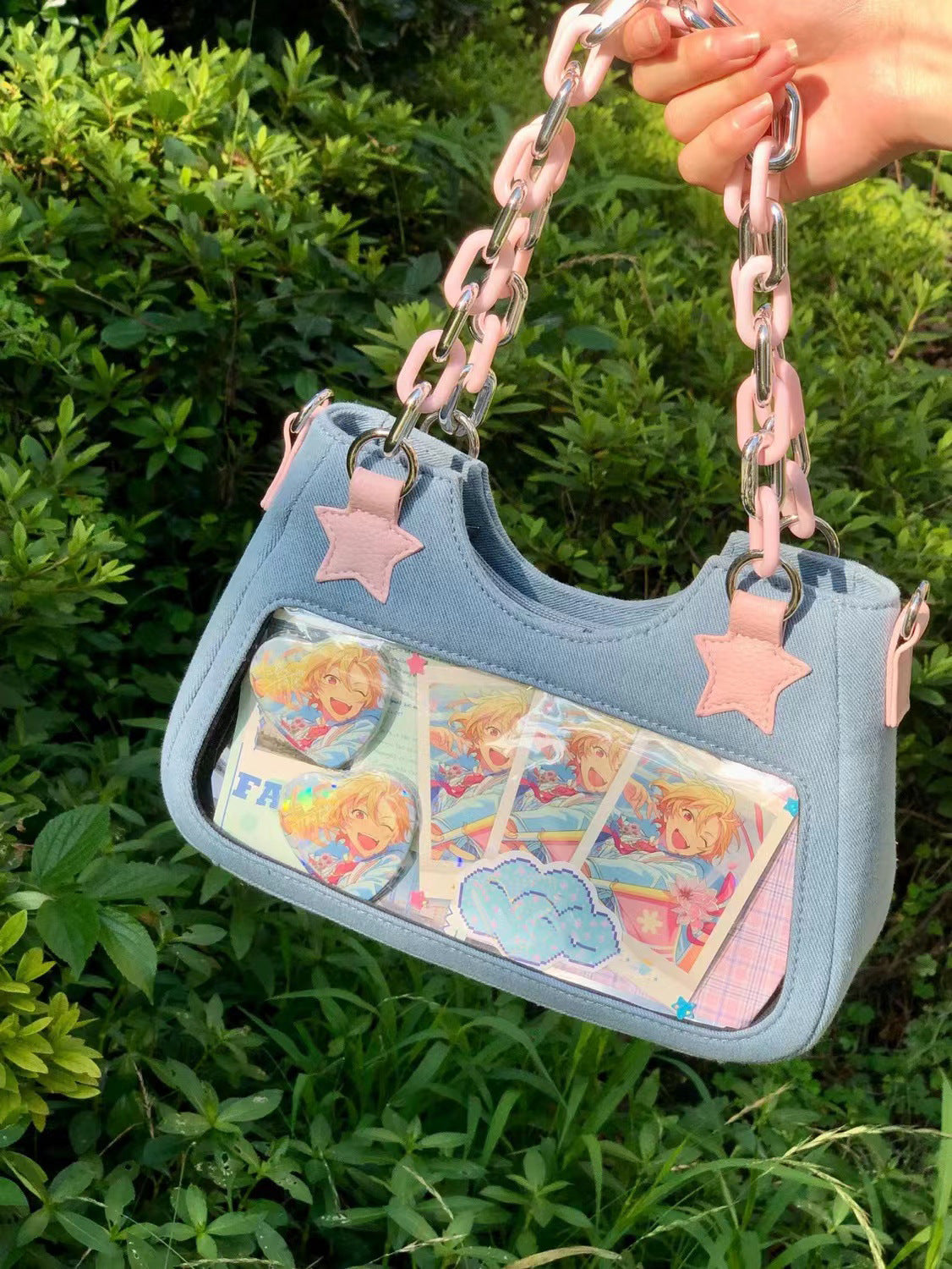 FLOWERSVERSE 2025 Denim Pain Bag Small Food Crossbody Bag Daily popular New Medieval Spice Girl y2k Shoulder Bag Japanese Handbag