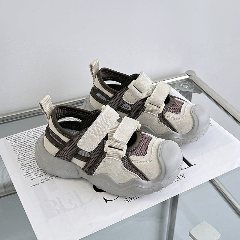 flowersverse Boys' Sports Mesh Shoes Summer New Children's Closed Toe Sandals Hollow Breathable Hiking Shoes Casual Girls' Shoes