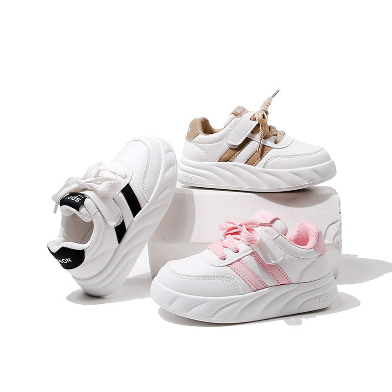 flowersverse Girls' Shoes Spring and Autumn New Children Sports Dad Shoes Soft Bottom Girls Medium and Big Children Light Running Shoes Non-Slip