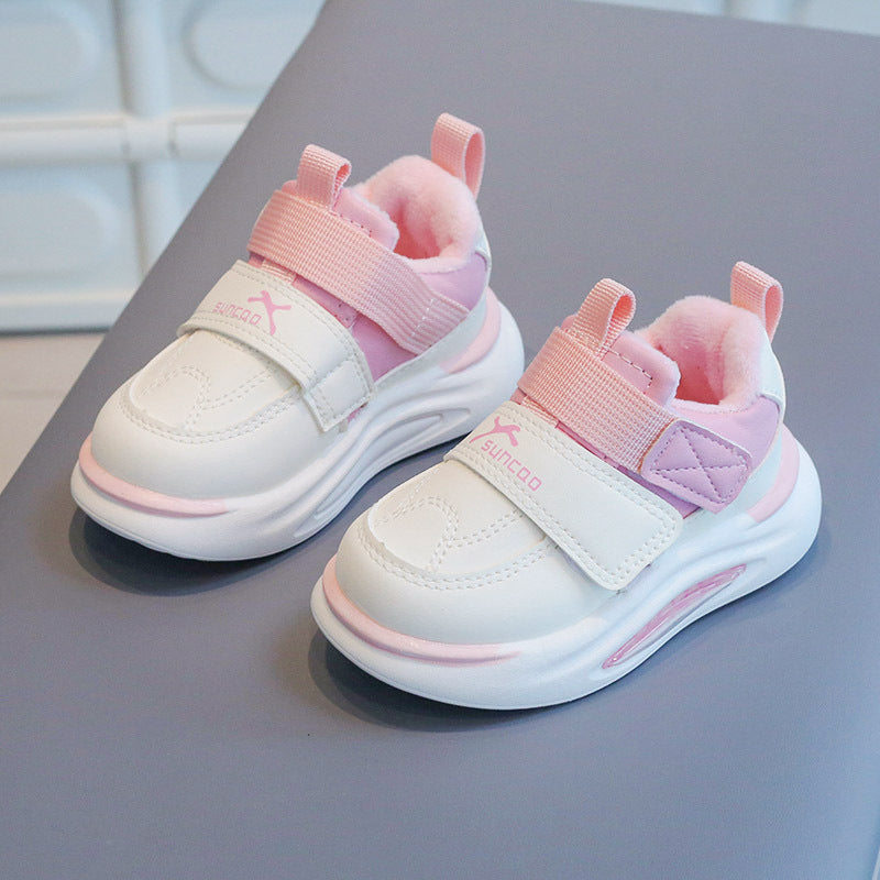 flowersverse Children's Sneaker Leather Spring and Autumn New Girls Toddler Shoes Boys' Non-Slip Casual Running Shoes