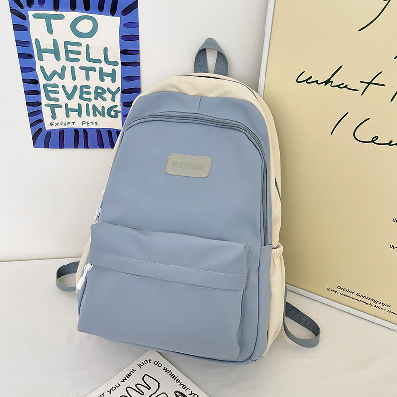 Backpack for Women New Korean Original Harajuku Contrast Color Student Schoolbag Sweet Large Capacity Versatile Backpack for Men