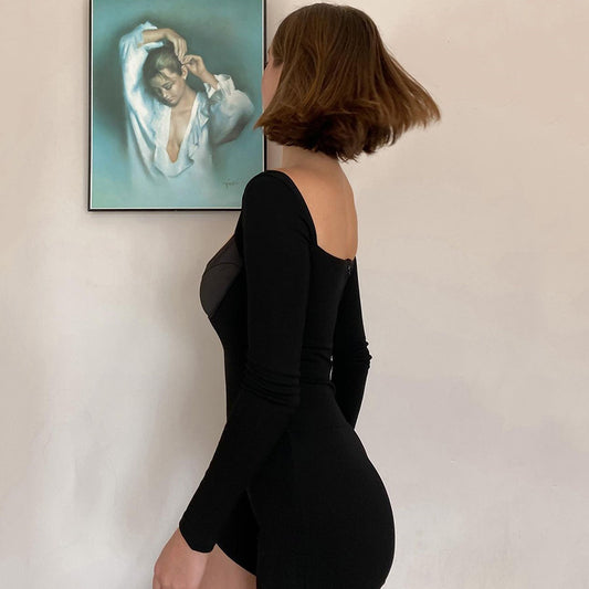 2025 New explosion sexy halter low-cut bottoming shirt autumn hot-selling fashion tight long-sleeved onesie women