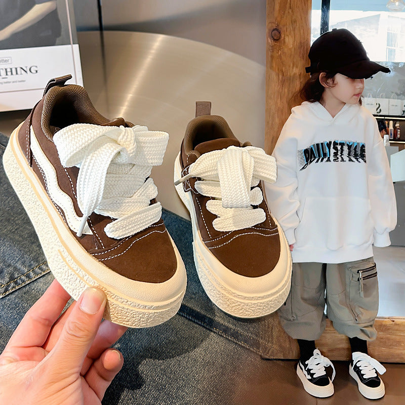 flowersverse Girls' Sneakers Spring New Children's Shoes Children Soft Bottom Casual Shoes Boy Versatile Casual Non-Slip Sneaker