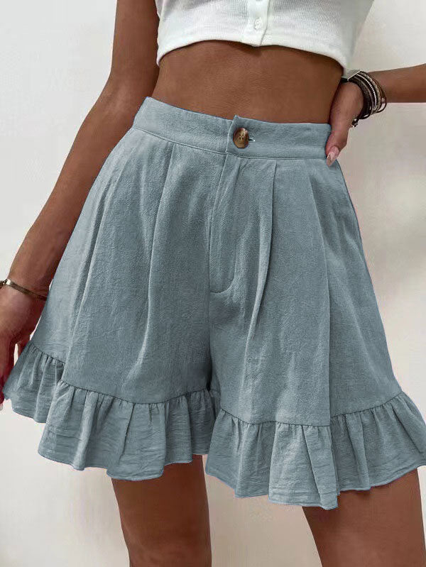 flowersverse Summer New Hot Shorts Casual Wide Leg Loose Shorts HOTan and NEWn Women's Clothing High Waist Shorts